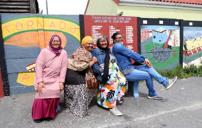 A long 23 years after the Manenberg tornado, Fouzia Harding, 69, Mary Ann Hazel, 66, Maria Warries, 73, and Lynette Seforr, 57, recall their experience when the tornado hit. Pictures: Brendan Magaar African News Agency (ANA)