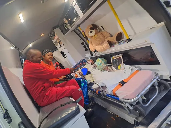 IPSS Medical Rescue responded to the appeal and offered to get Cleo and Ndalo home from KZN to Gauteng in one of their ambulances. Picture: IPSS Medical Rescue