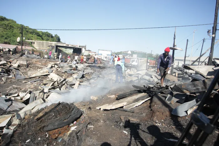 Residents of the informal settlement Dakota lost their homes on Saturday night after a fire broke out destroying over 300 homes. Picture: Bongani Mbatha African News Agency (ANA)