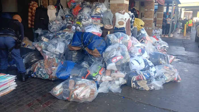 The items seized during an operation in the Bellville CBD.