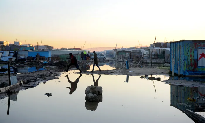 Covid Informal Settlement in Mfuleni, one of Cape Town’s low-lying areas, is flooded after heavy rains. Photographer Ayanda Ndamane African News Agency (ANA)