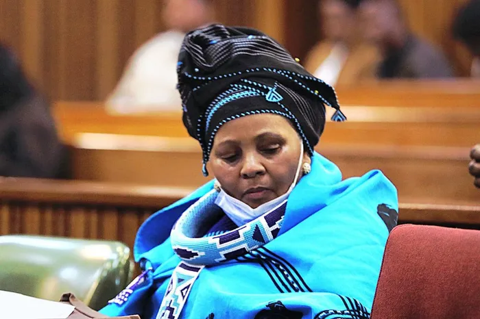 Nosiviwe Mapisa-Nqakula in the dock on Wednesday during her corruption trial.