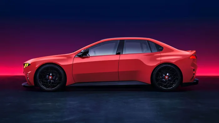 Wide wheel arches and aggressive aero give the M Concept Neue Klasse a distinctly muscular stance.
