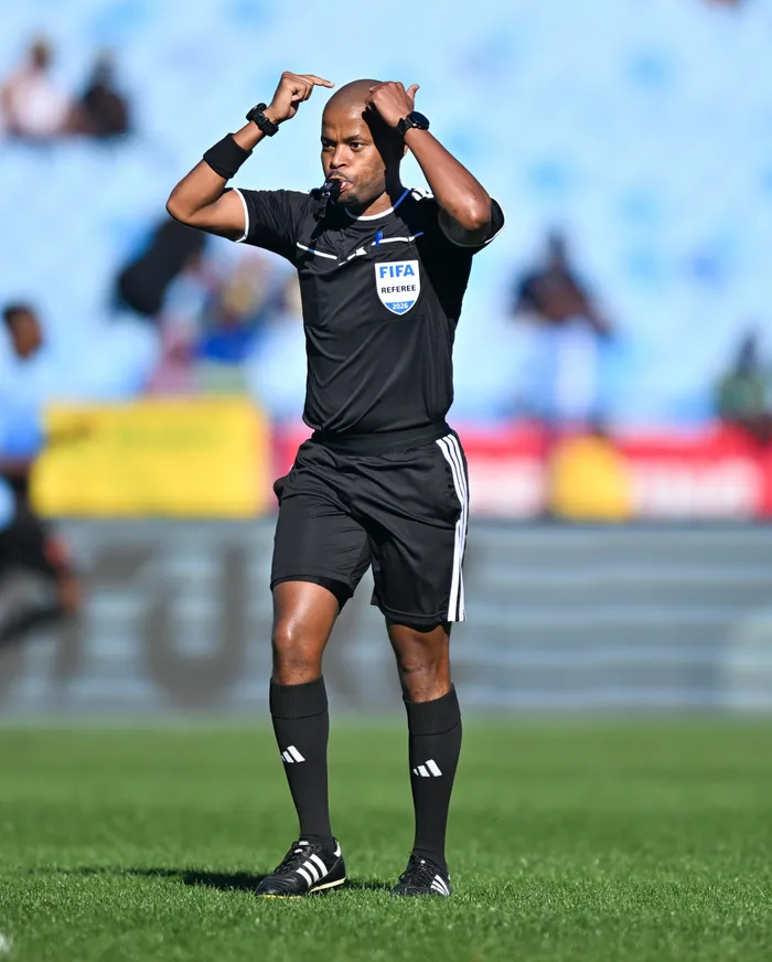 South African referee Abongile Tom has arrived in North America ahead of his first-ever FIFA World Cup. From quitting his job as a police officer to focus on the whistle, he's determined to inspire the next generation of match officials. Photo: Backpagepix