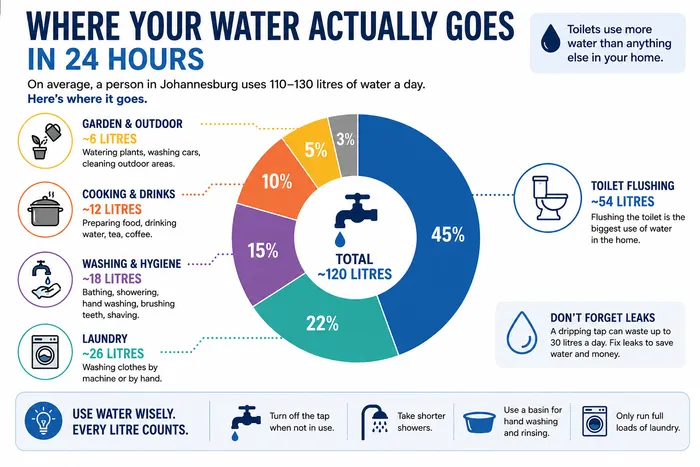 How much water actually gets used during the day.