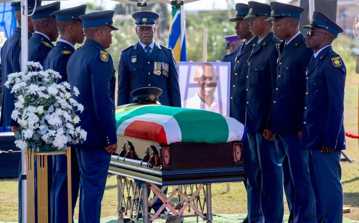 The South African Police Service are bidding a final farewell to the late Sergeant Mandla Khuzwayo during an official funeral in KwaMashu on Saturday,