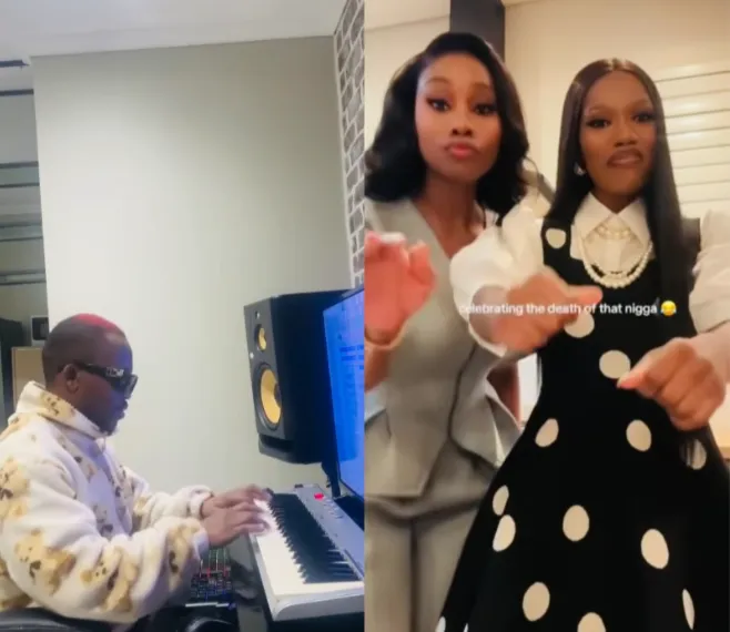 'The Polygamist' actors Gugu Gumede and Kwanele Mthethwa enjoying fan-made track inspired by the series.