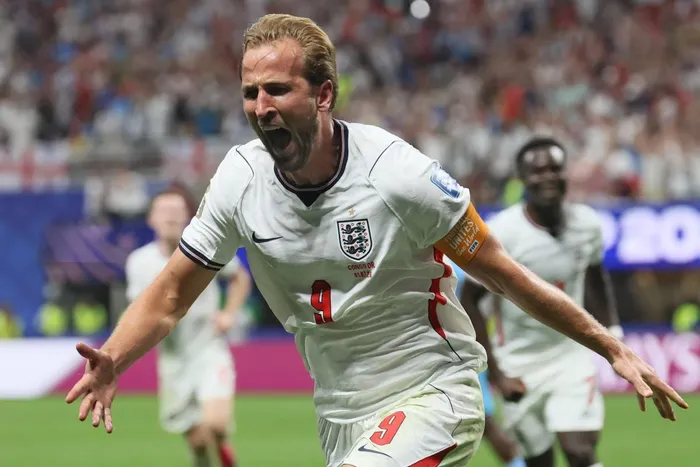 Harry Kane celebrates scoring his team's second goal during the 2026 World Cup round of 32 match football against the Democratic Republic of Congo at the Atlanta Stadium in Atlanta on Wednesday. 