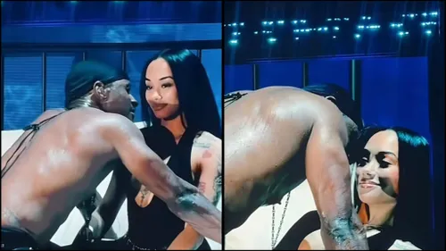 Usher fan’s viral onstage moment sparks debate after she says she attended for Chris Brown