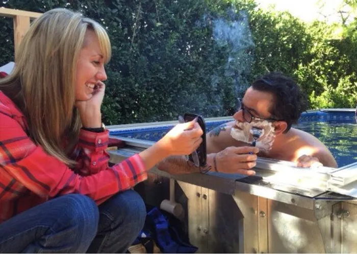 Charlie Sheen and Brett Rossi