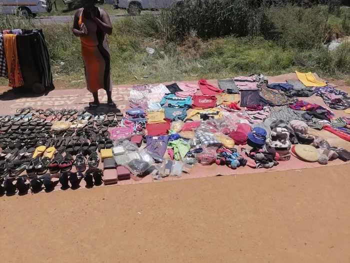 The Ekurhuleni Metro Police Department has seized various goods, including clothes and food worth R4 000 from informal traders around Putfontein. Picture: EMPD