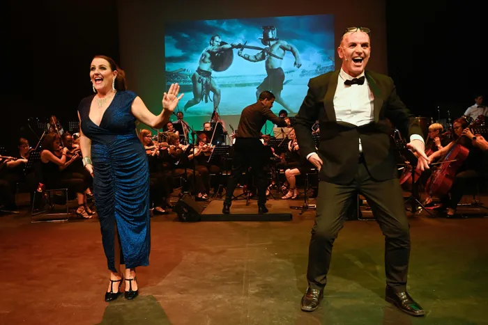 Lisa Bobbert and Aaron McIllroy with the Durban City Orchestra in Classical Comedy at the Sneddon this evening.