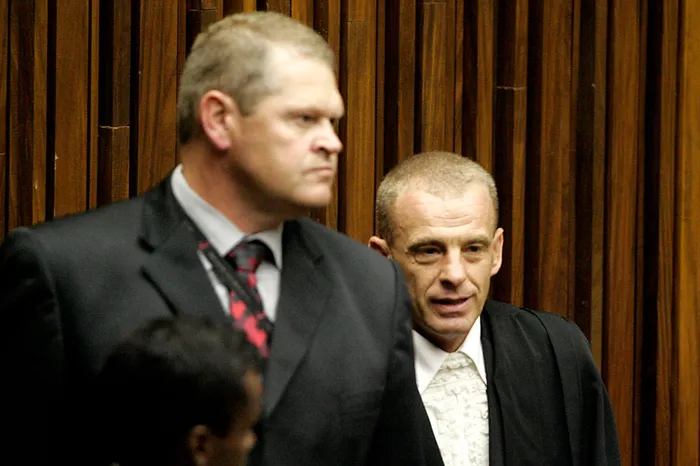 Andrew Leask, chief investigator at AfriForum’s private prosecution unit with Advocate Gerrie Nel head of the unit. File Picture: Sizwe Ndingane