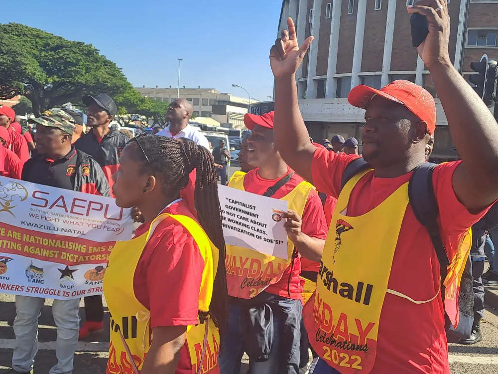 WATCH: Cosatu leaders lash out at Eskom, Reserve Bank and Transnet at ...