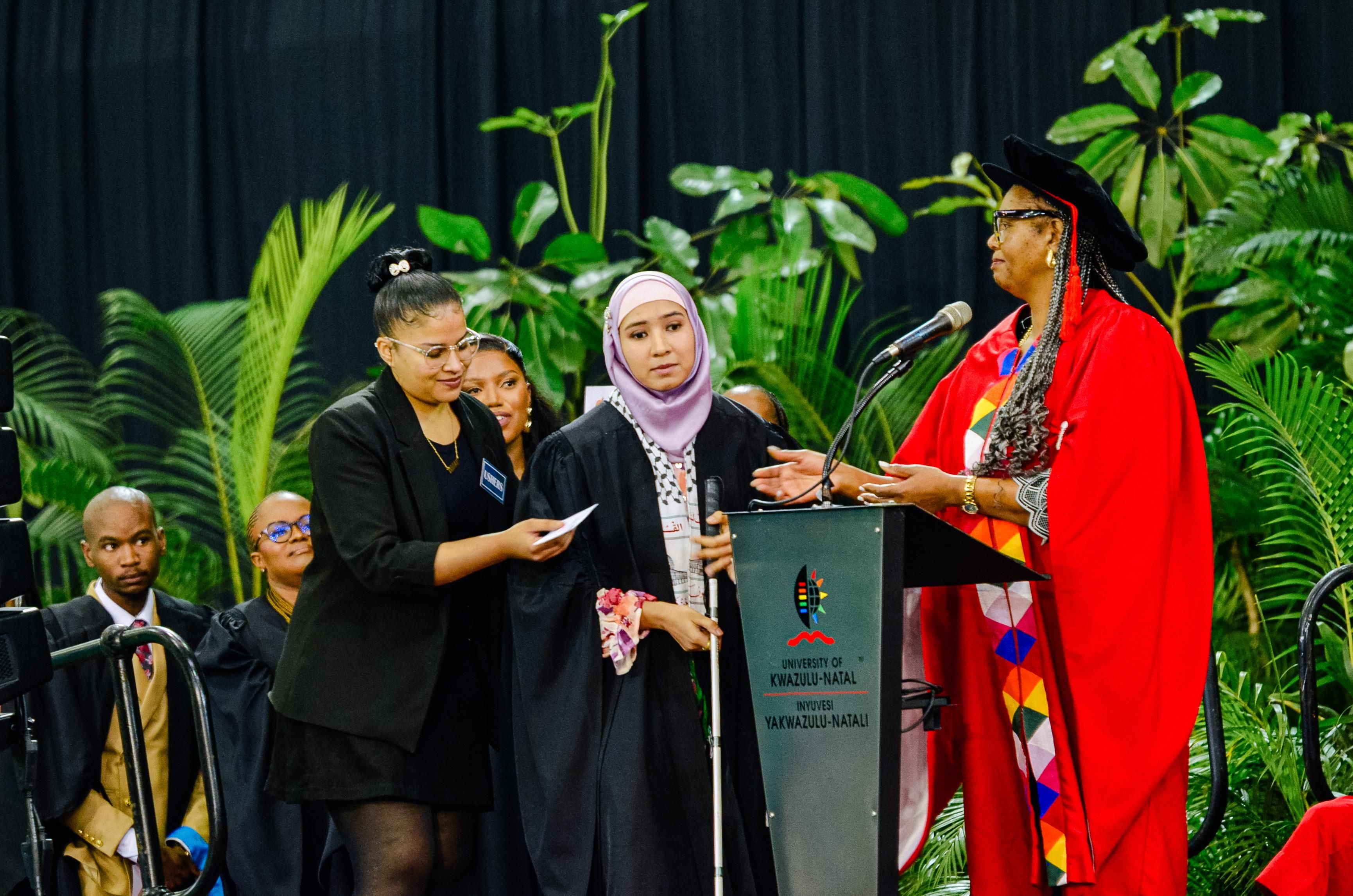 Blind student triumphs: Azraa Ebrahim graduates cum laude amid challenges