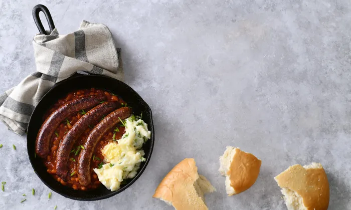 Sunday sausages and beans