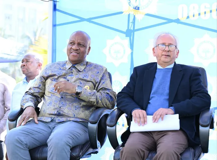 KZN Premier Thamsanqa Ntuli  AND Acting Police Minister Professor Faroz Cachalia in Durban on Sunday