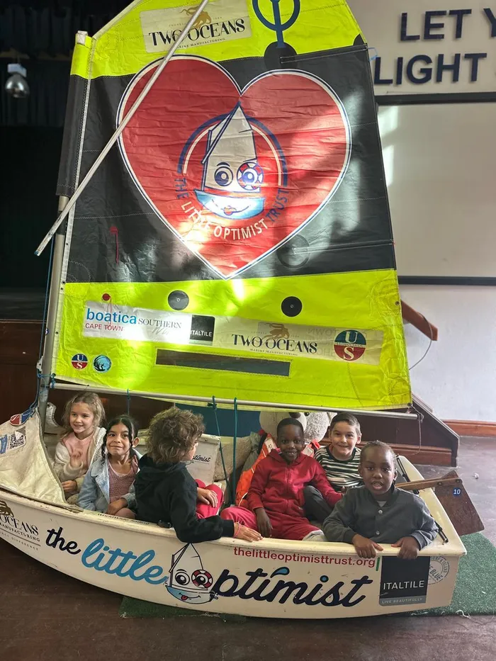 The Little Optimist created a stir of excitement among the pupils.