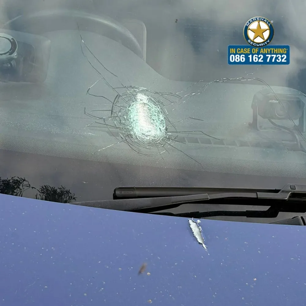 A cracked windscreen.