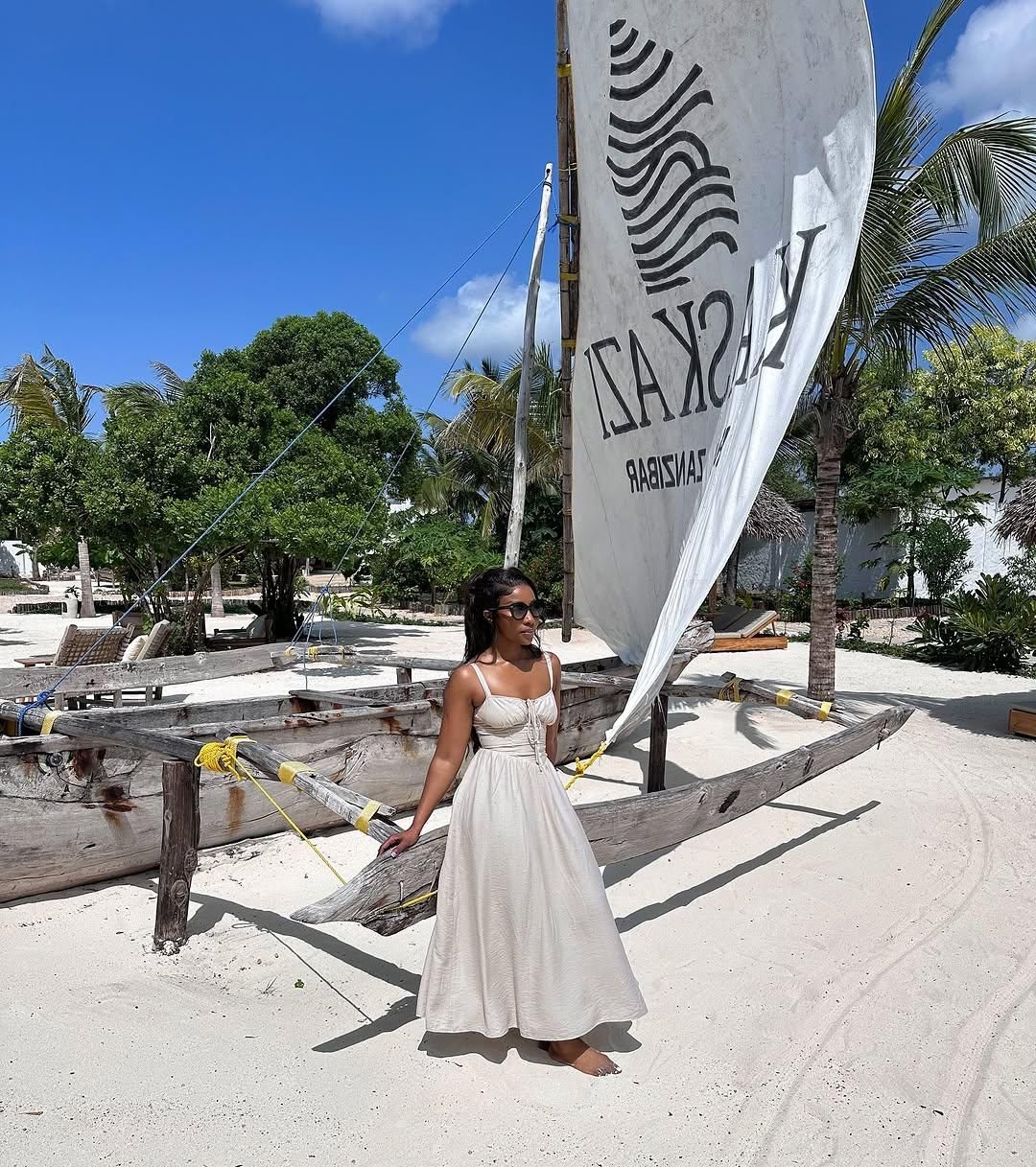 Pearl Modiadie embraces solo travel vibes on Zanzibar’s sun-kissed shores