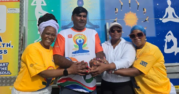 Prince Ishwar Ramlutchman Mabheka Zulu with Thandi Shabalala, from left, Mbalenhle Ngcamu and Bongi Mbatha. 