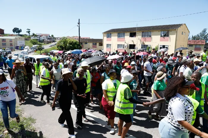 MK members and supporters confront businesses in Chatsworth which employ foreigners.