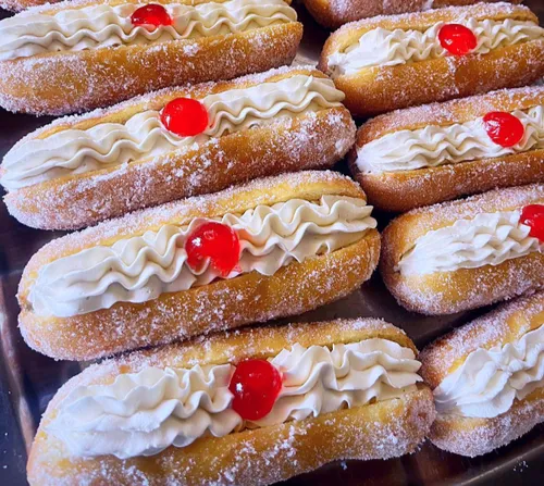 Master the art of making delectable Fresh Cream Long Donuts at home