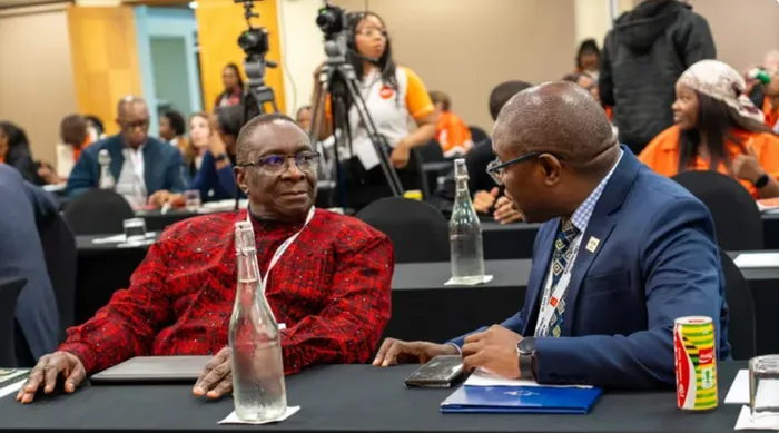 Deputy Chief Justice Dunstan Mlambo and UJ Vice-Chancellor and Principal, Professor Letlhokwa Mpedi during the conference.