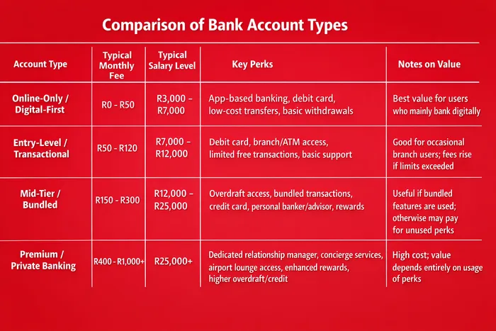 South African bank accounts, reduce bank fees, January money stress, banking costs comparison, budgeting tips SA, Joburg ETC