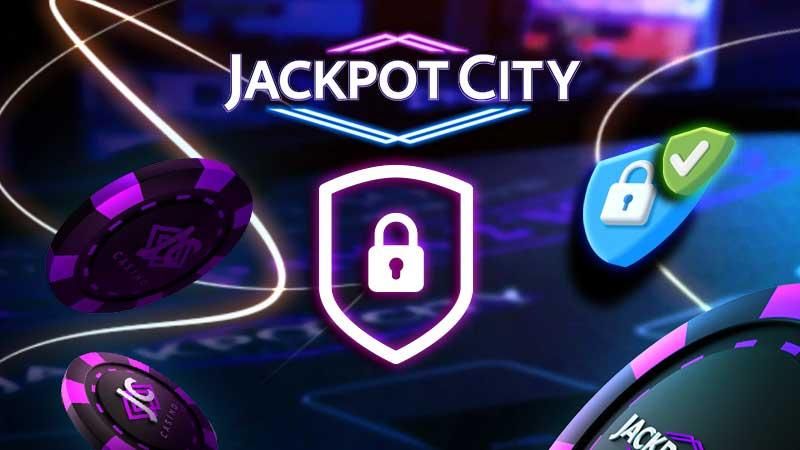 Screenshot of Jackpot City casino lobby showcasing slot games and promotional banners