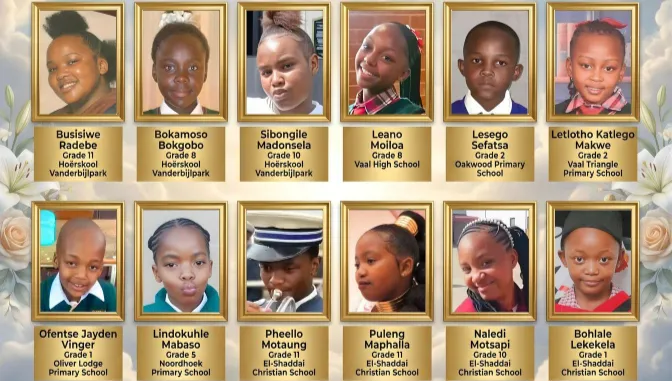 Transport tragedy: Names and faces of the 12 pupils killed in horrific Vaal crash