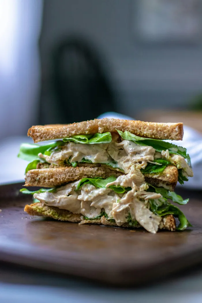 Turn leftover roast chicken into chicken mayo sandwhiches.