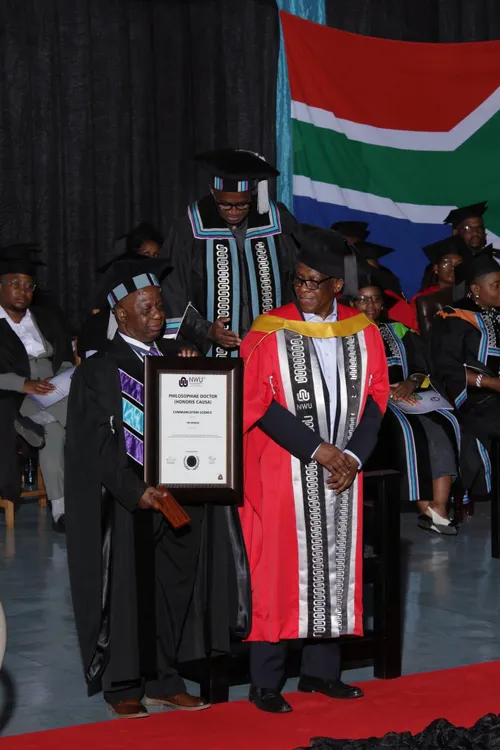 Tim Modise’s broadcasting career comes full circle with NWU honorary doctorate