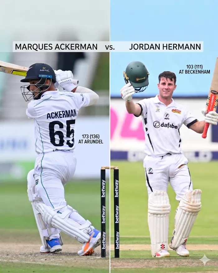 South Africa 'A' captain Marques Ackerman and teammate Jordan Hermann.