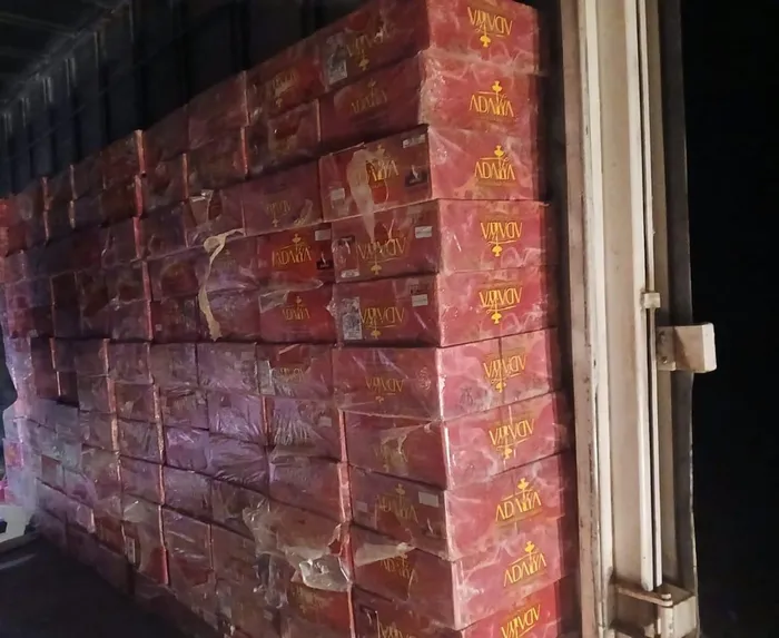 Master boxes of illicit tobacco seized during a successful anti-smuggling operation in Limpopo, valued at R1.5 million.