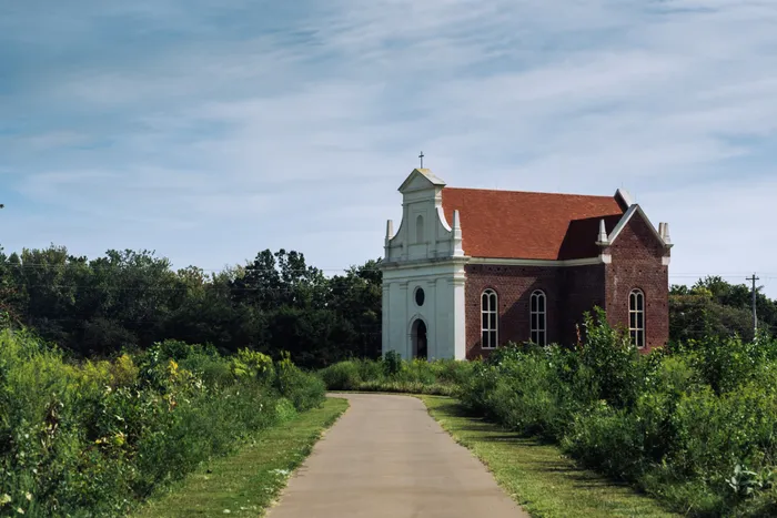 A reconstructed Catholic chapel in St. Mary’s City. 