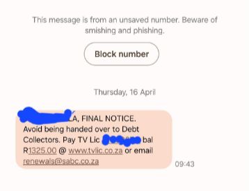 'Final notice': South Africans warned of debt collectors over unpaid TV licence fees