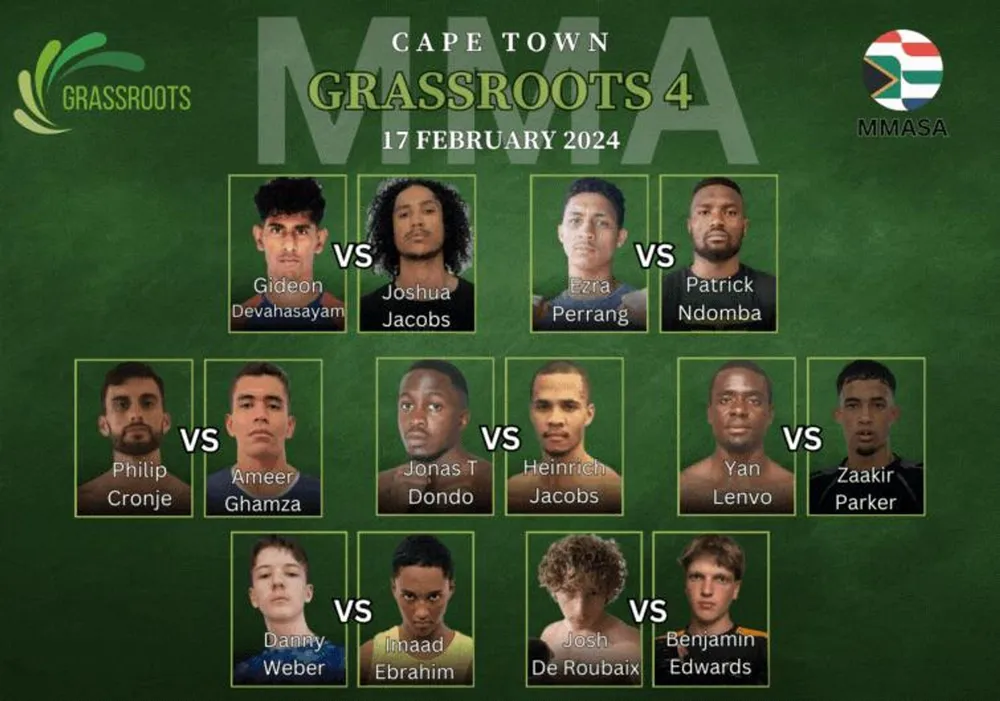 Fight Card for Grassroots 4.