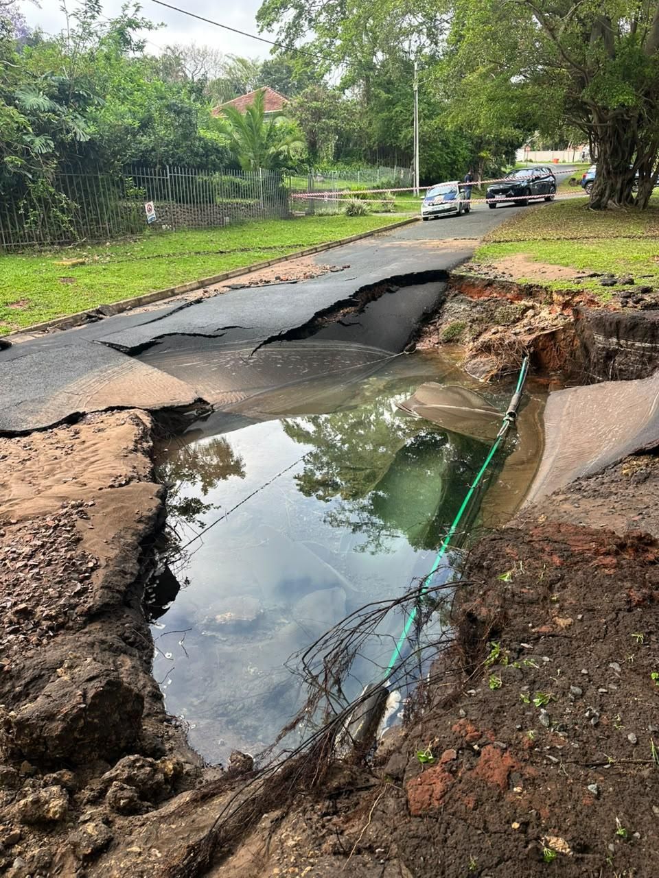 Burst water pipeline damages Cowies Hill road, restricts access to eight homes - IOL