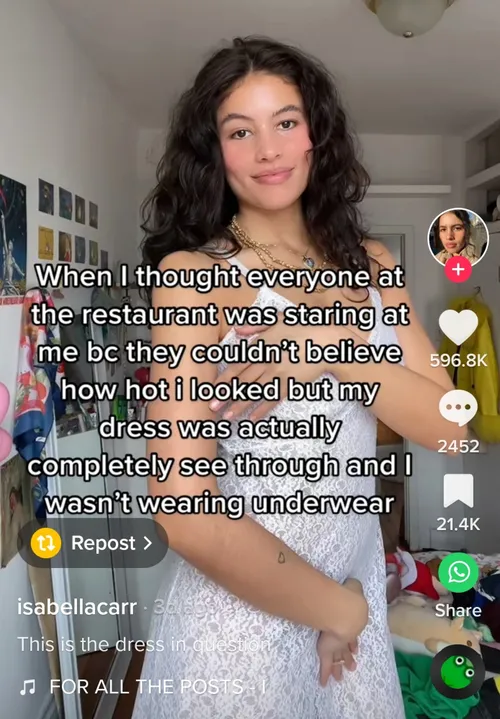 dress no panties Bra No No Problem Positivity A-Line by Gaiaillustrate Printed on both sides WATCH: TikToker wears see-through dress