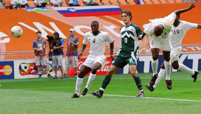 Striker Siyabonga Nomvethe scored the solitary goal in Bafana Bafana's 1-0 win over Slovenia at the 2002 Fifa World Cup. It was South Africa's first ever win at the tournament after they went winless at France 1998.