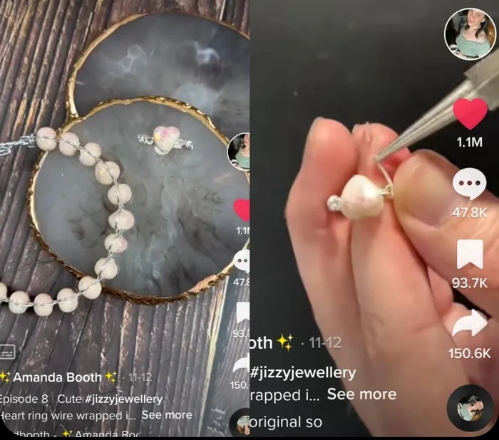 Amanda Booth’s semen ring. Picture: TikTok