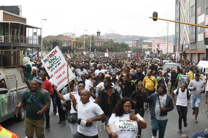 Thousands of people joined the protest against illegal immigration held by the March and March movement in the Durban CBD on Tuesday.