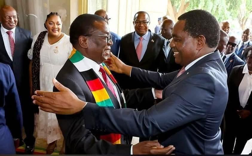 Zambia's President Hichilema in Zimbabwe after missing President Mnangagwa’s inauguration
