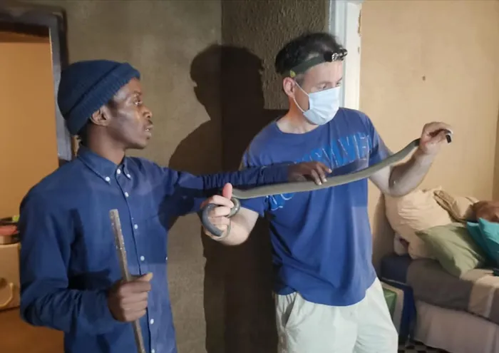 THIS was snake rescuer Nick Evans’s first mamba rescue since the riots in July and the first he had allowed his wife to assist with.