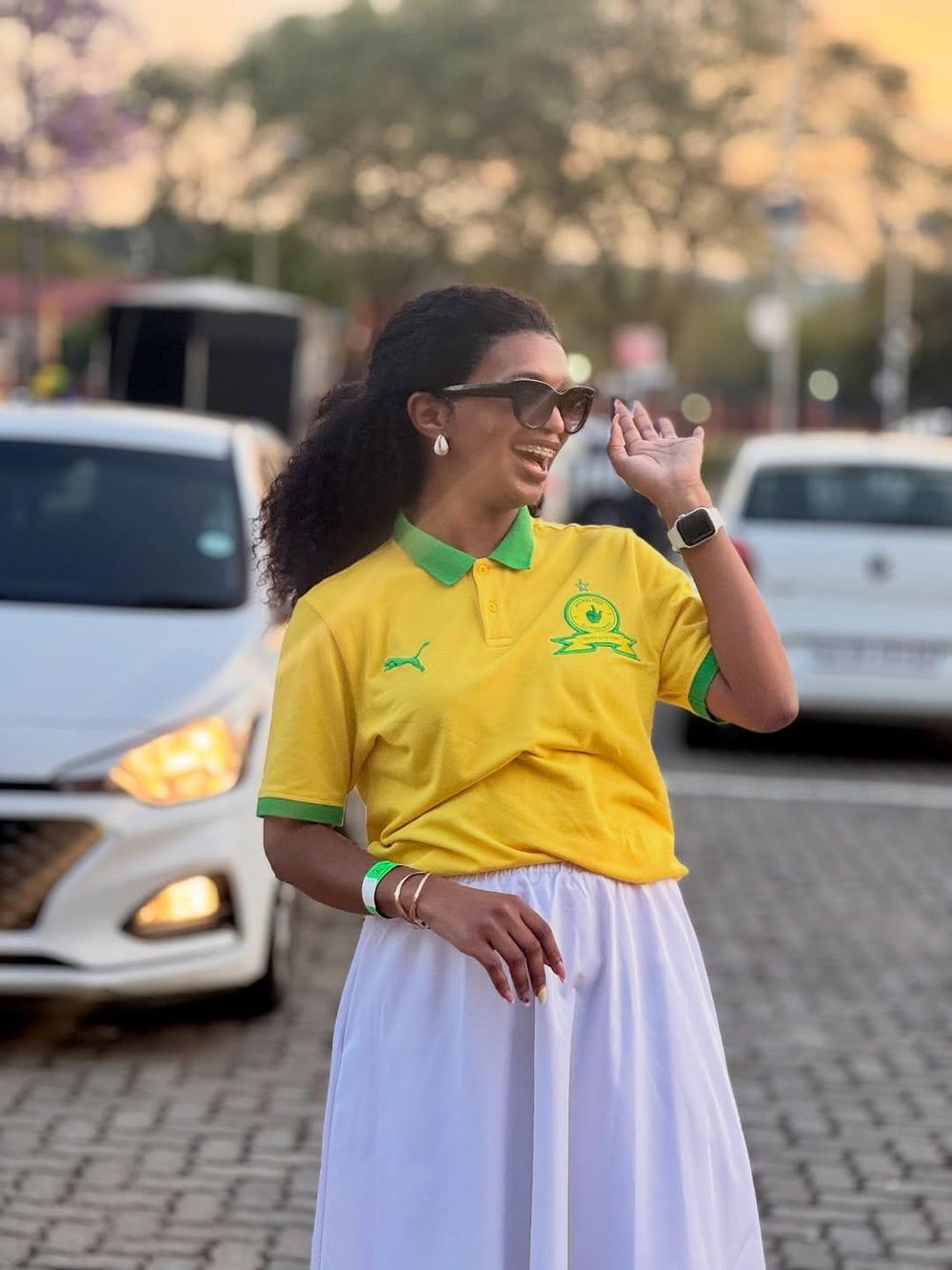 Carol Morena celebrates Thapelo's CAF Champions League victory