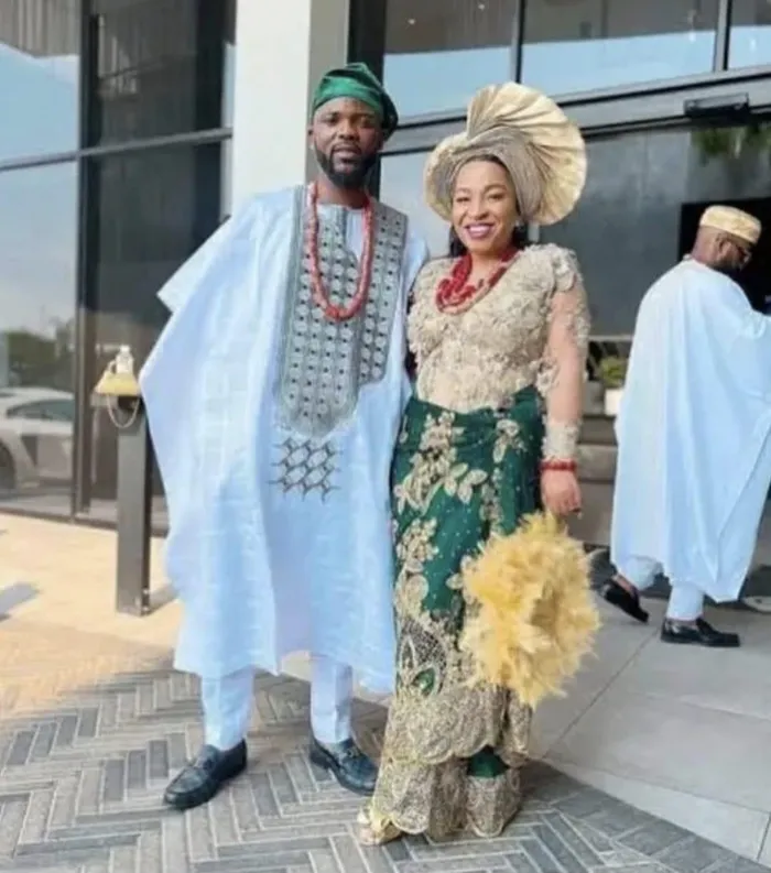 Kgalalelo Loveline Abinokhauno, also known as Moloko, with her husband.