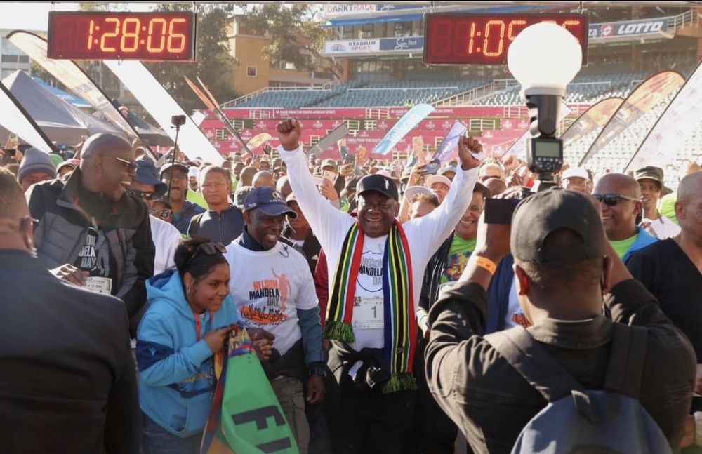 Cyril Ramaphosa champions health at the 5km Nelson Mandela Walk