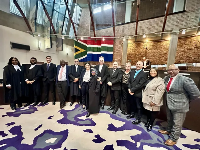 The legal teams for the city, the province, and amaBhungane, who are involved in the Constitutional Court challenge of the Procurement Act. 