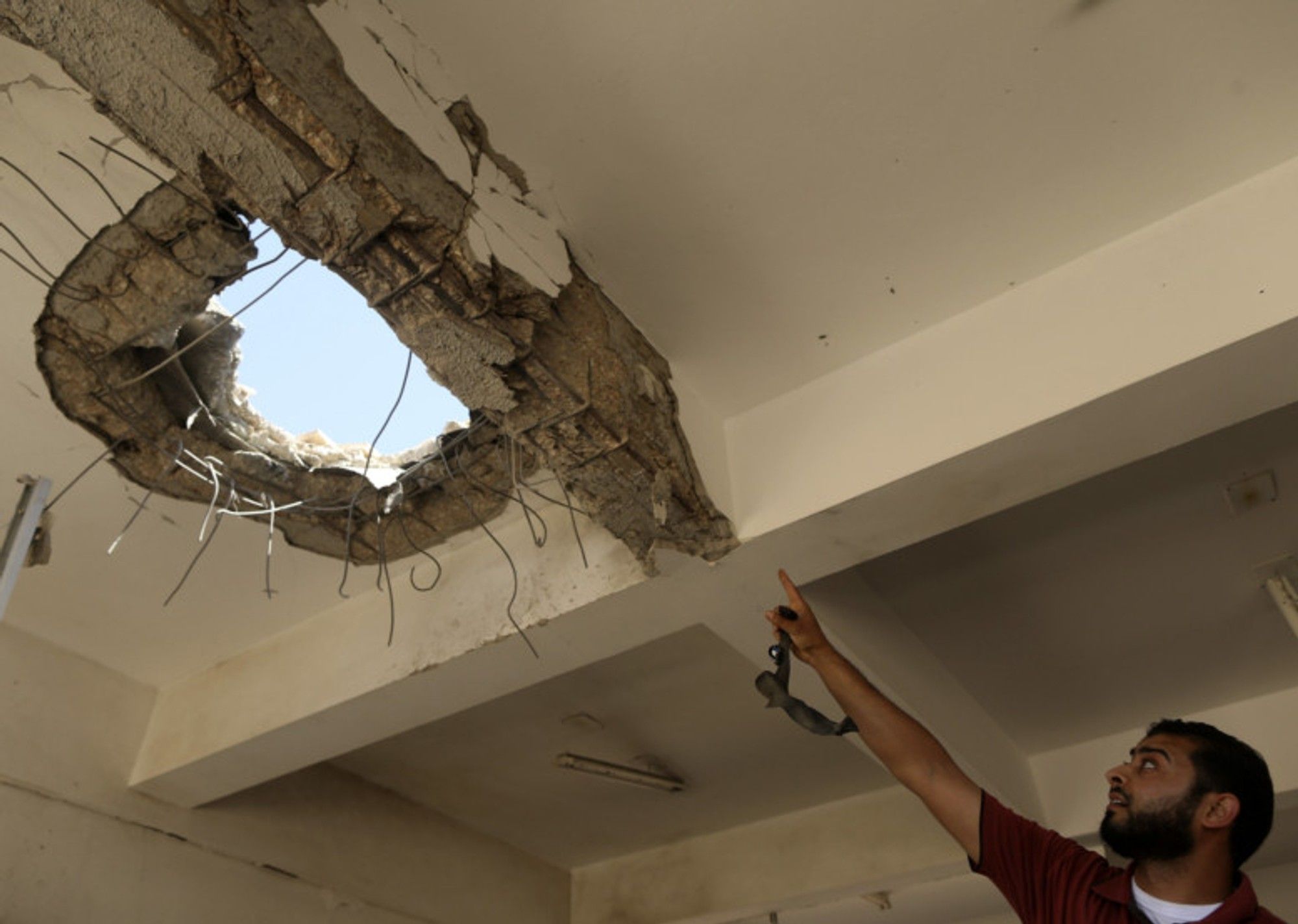 Warplane targets base, hits campus instead